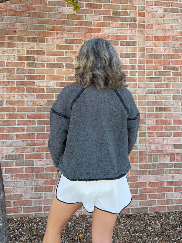 HALF ZIP FLEECE PULLOVER- 3 COLORS
