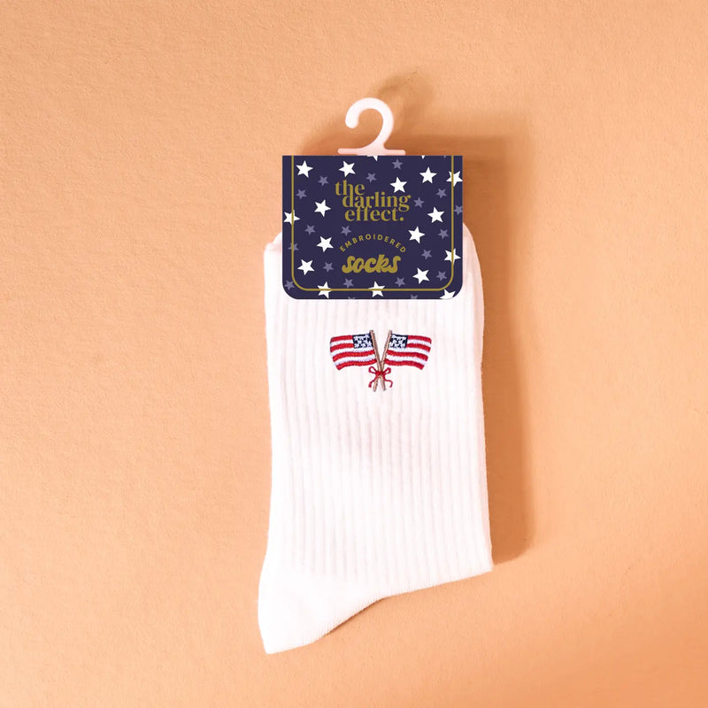 EMBROIDERED FLAG SOCKS