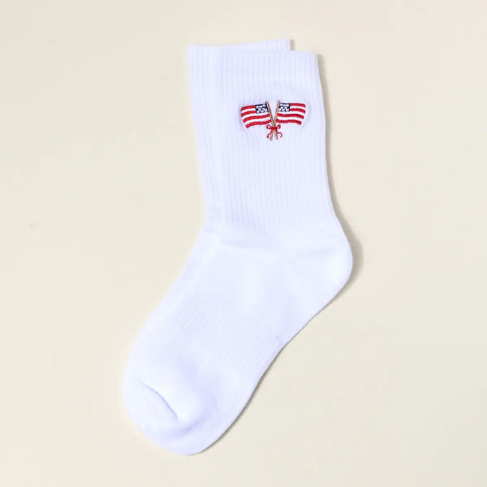 EMBROIDERED FLAG SOCKS