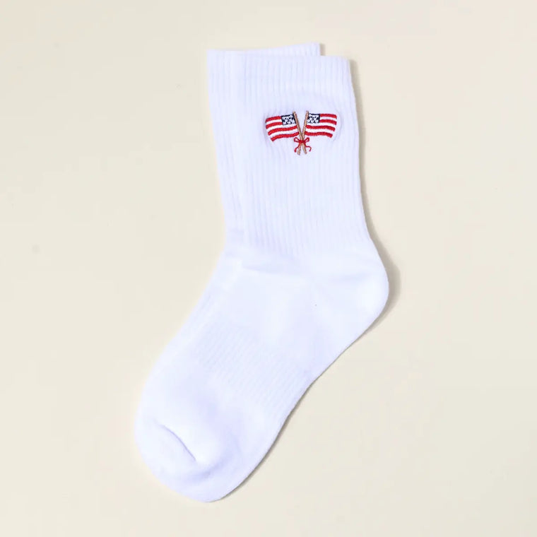 EMBROIDERED FLAG SOCKS
