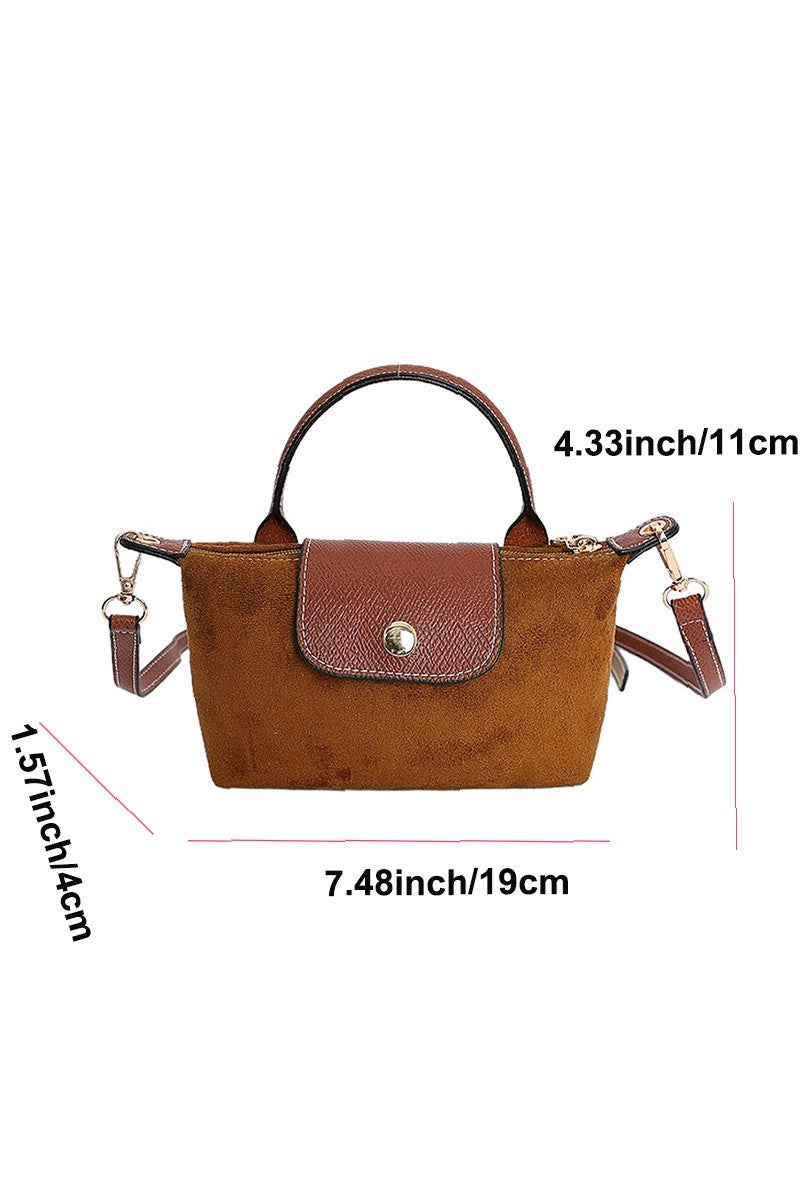 FAUX SUEDE CROSSBODY PURSE