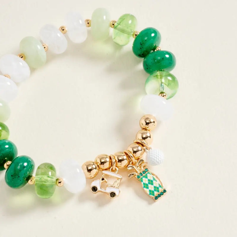 GREEN BEADED GOLF BRACELET