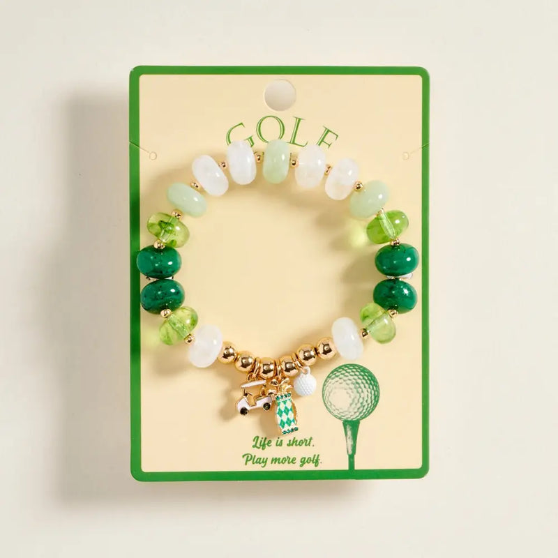 GREEN BEADED GOLF BRACELET