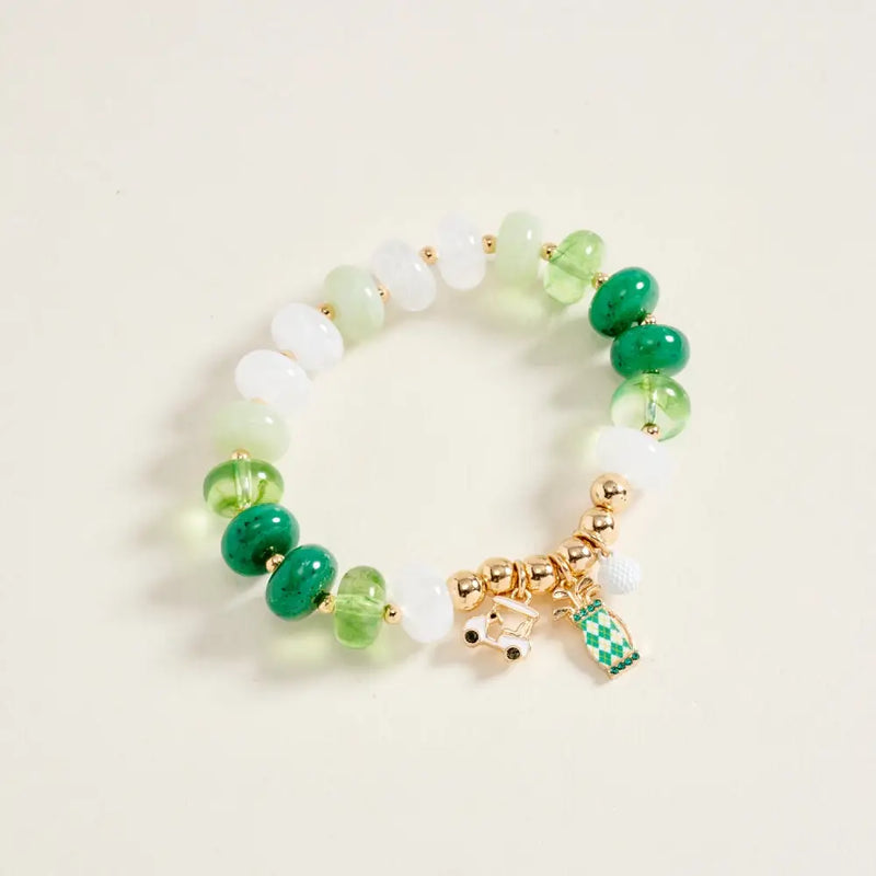 GREEN BEADED GOLF BRACELET