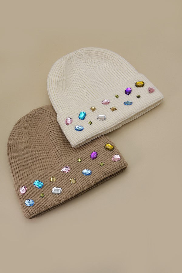 STILL BEJEWELED BEANIE- 2 COLORS