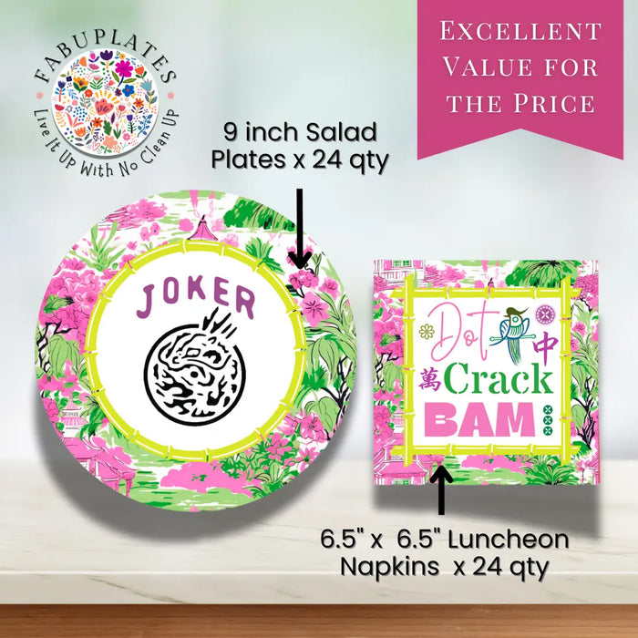 MAHJONG PLATES + NAPKINS BUNDLE