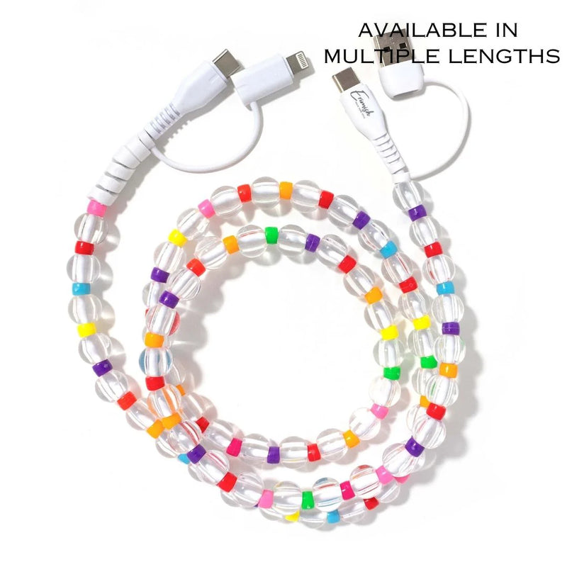 BEADED PHONE CHARGER- 12 COLORS