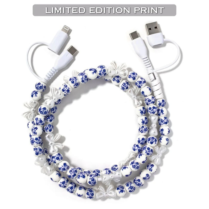 BEADED PHONE CHARGER- 12 COLORS