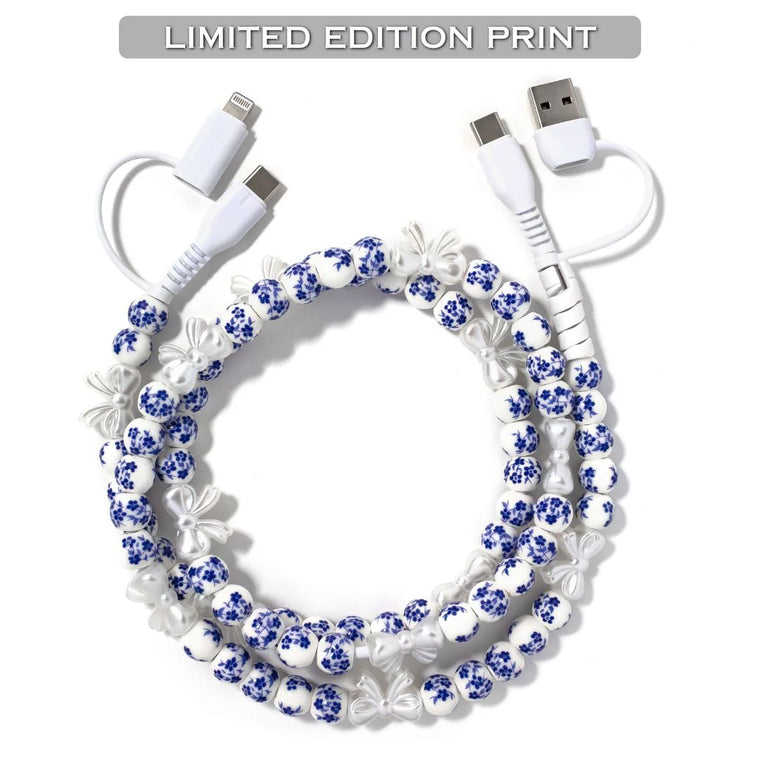 BEADED PHONE CHARGER- 12 COLORS