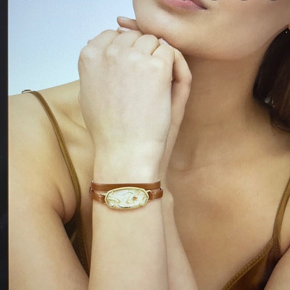 KENDRA SCOTT: ELLE LEATHER WRAP BRACELET