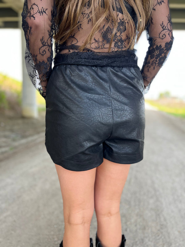 LEATHER SHORTS- 2 COLORS – Crave Boutique