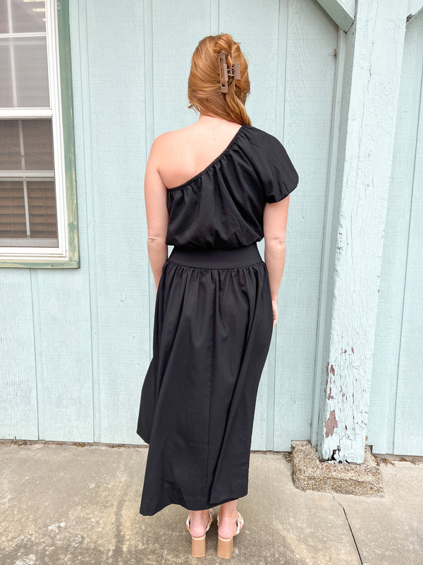 ONE SHOULDER CROP TOP- 2 COLORS