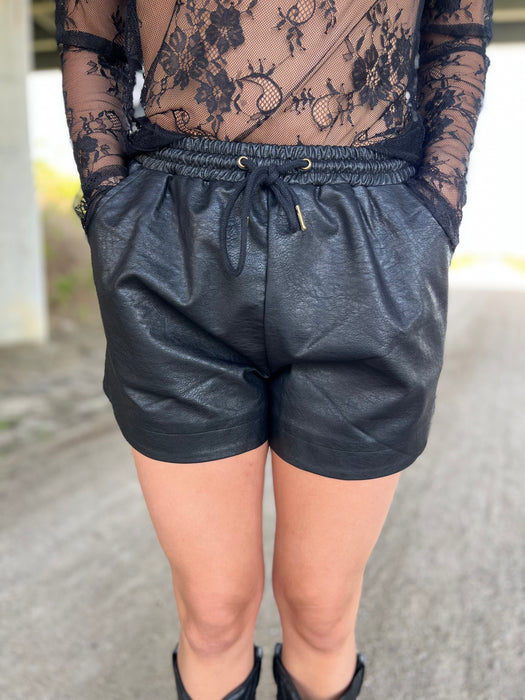 LEATHER SHORTS- 2 COLORS