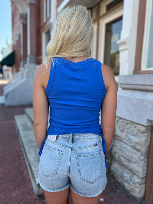 SIDE TIE TANK TOP- 2 COLORS