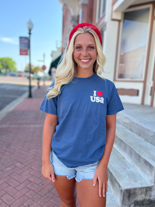 I LOVE USA COMFORT COLORS TEE