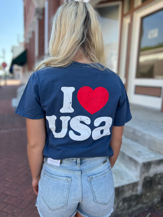 I LOVE USA COMFORT COLORS TEE