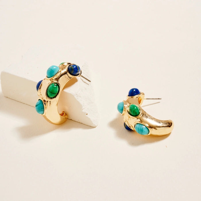 TURQUOISE MIXED HOOPS
