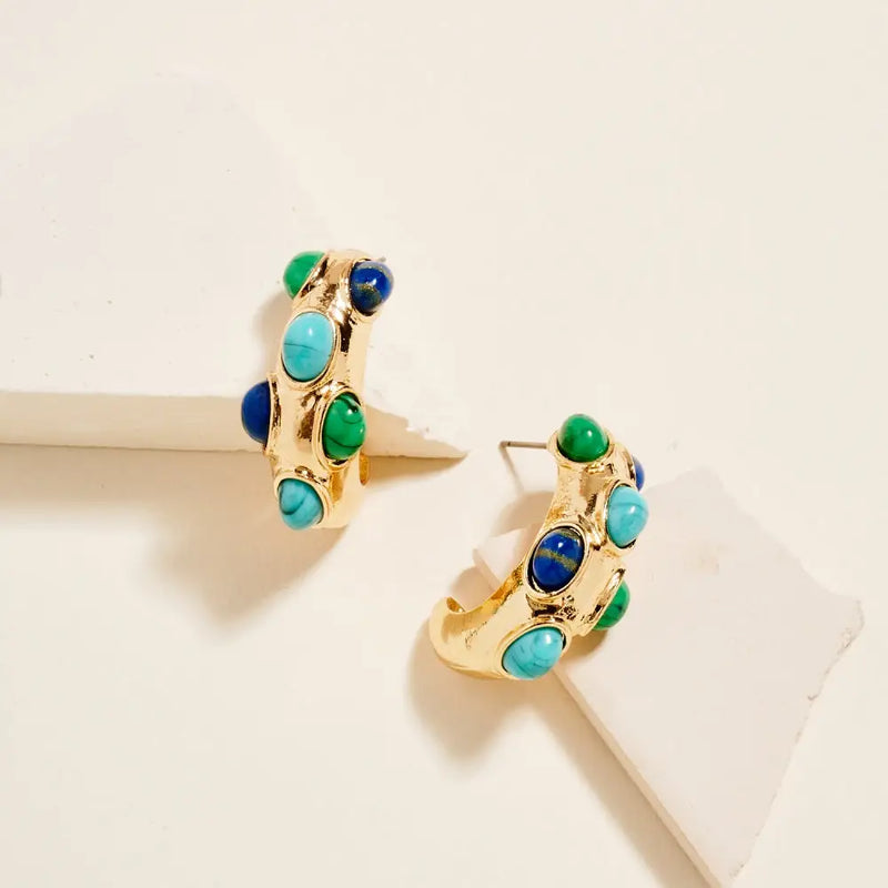 TURQUOISE MIXED HOOPS