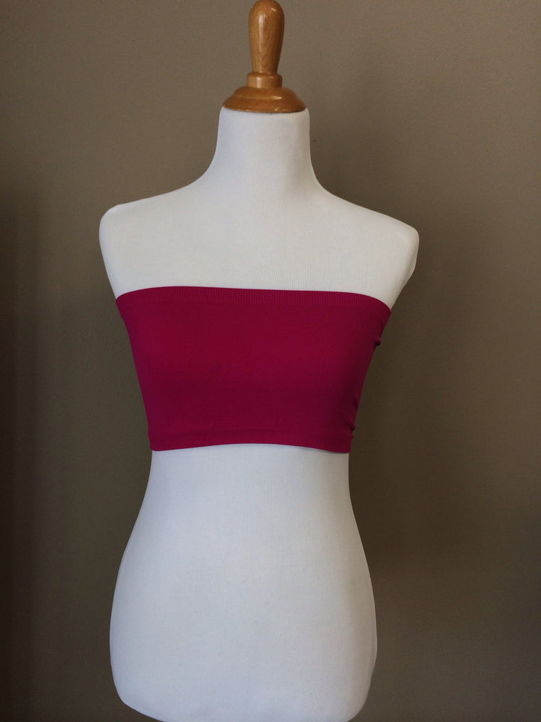 SEAMLESS BANDEAU- MAGENTA