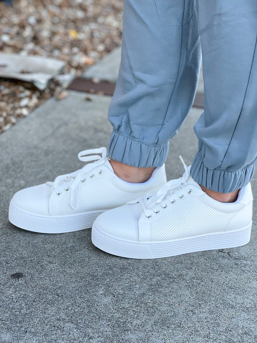 PERFORATED LACE UP SNEAKER