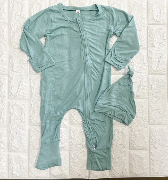 TEAL BAMBOO BABY ROMPER