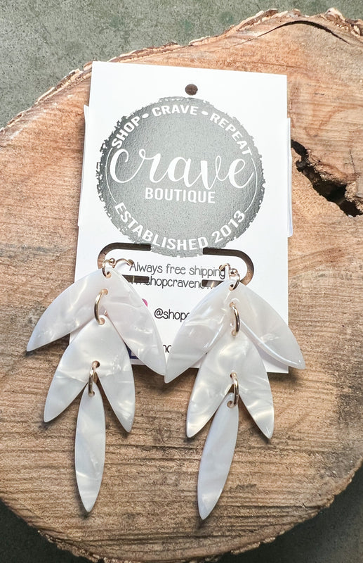 IVORY LEAF DANGLE EARRING
