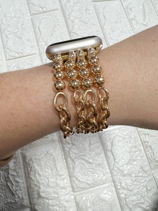 GOLD CHAIN BEADED WATCH BAND