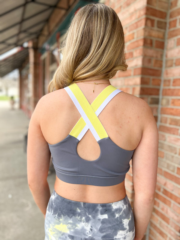 NEON OVERLAY SPORTS BRA