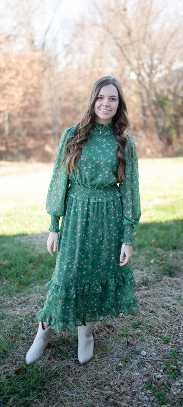LIKE THE RAIN HIGH NECK DRESS