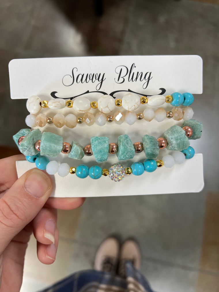 TURQUOISE QUARTZ BRACELET STACK
