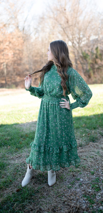 LIKE THE RAIN HIGH NECK DRESS