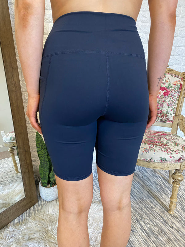 POCKET BIKER SHORTS- DARK NAVY