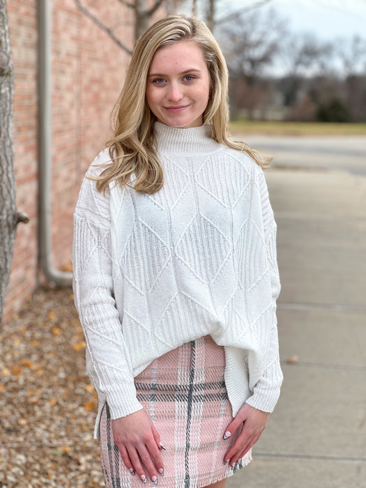 SET A TREND PLAID SKIRT