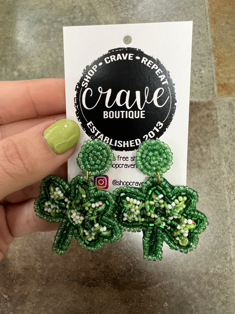 SHAMROCK BEADED EARRING