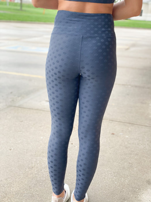 TEXTURED POLKA DOT ATHLETIC LEGGINGS