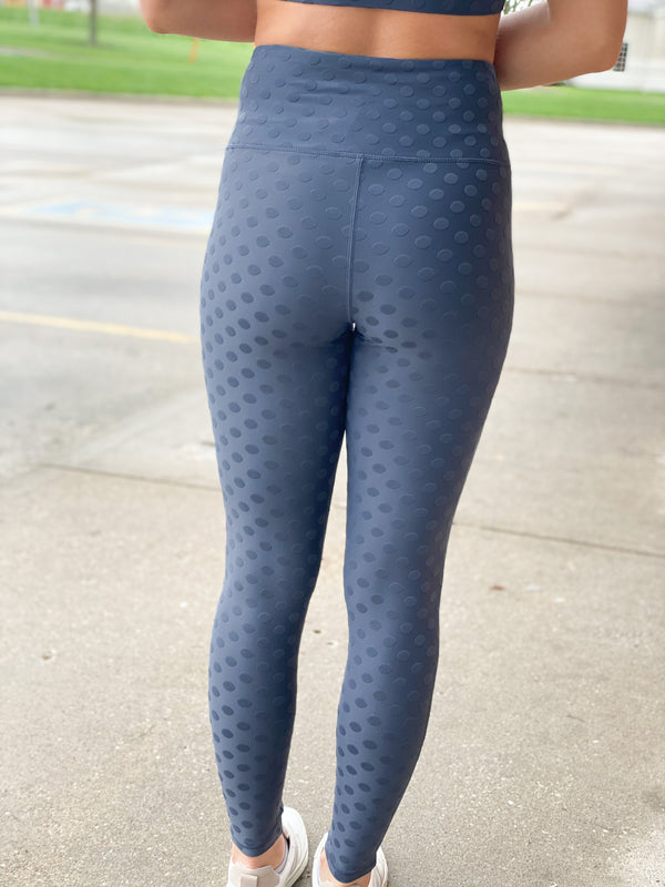 TEXTURED POLKA DOT ATHLETIC LEGGINGS