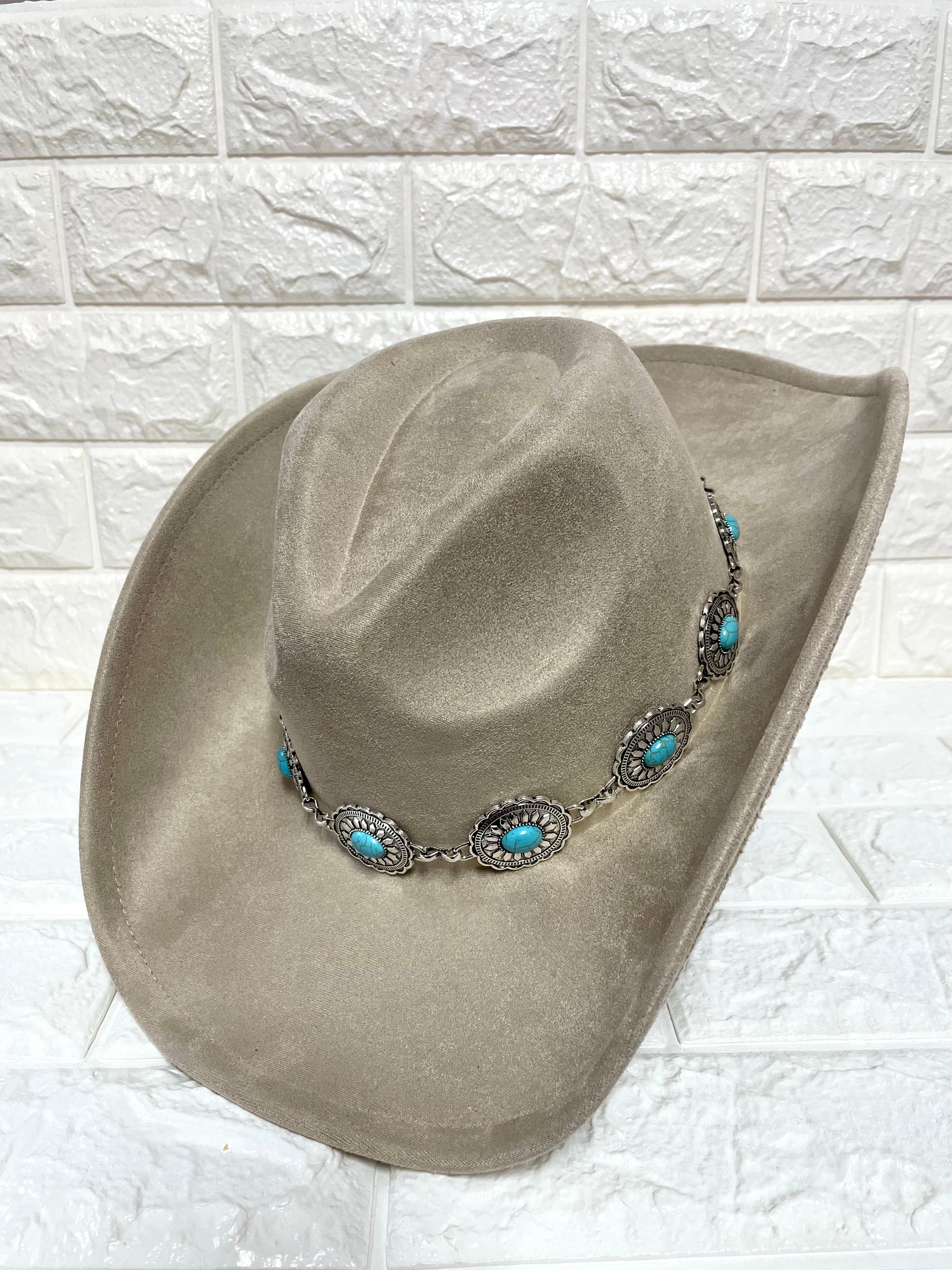 WESTERN HAT WITH TURQUOISE BRIM