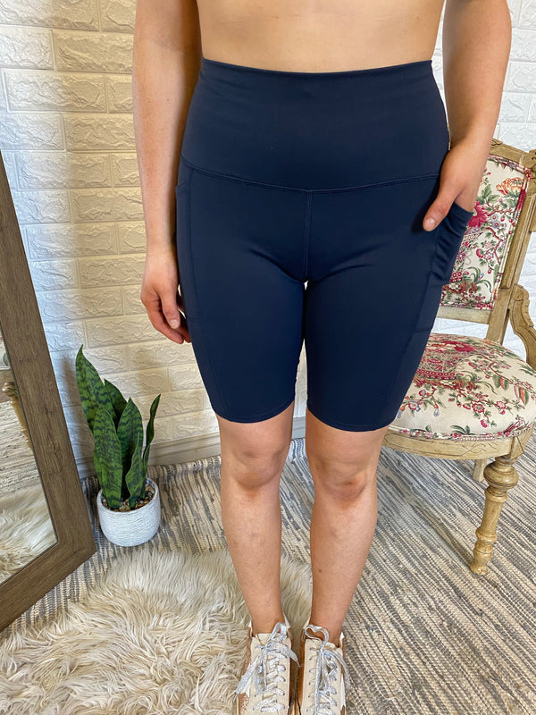 POCKET BIKER SHORTS- DARK NAVY
