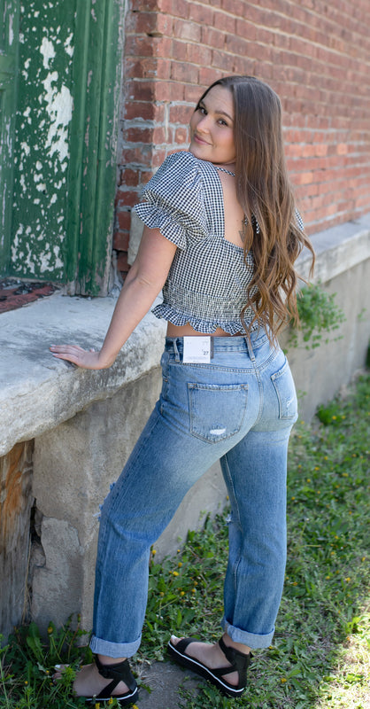 HAPPY CHANCE GINGHAM TOP