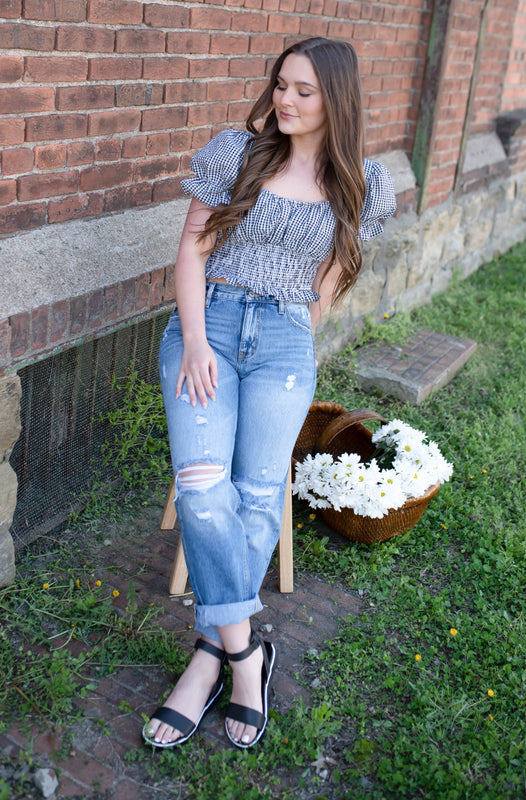 HAPPY CHANCE GINGHAM TOP