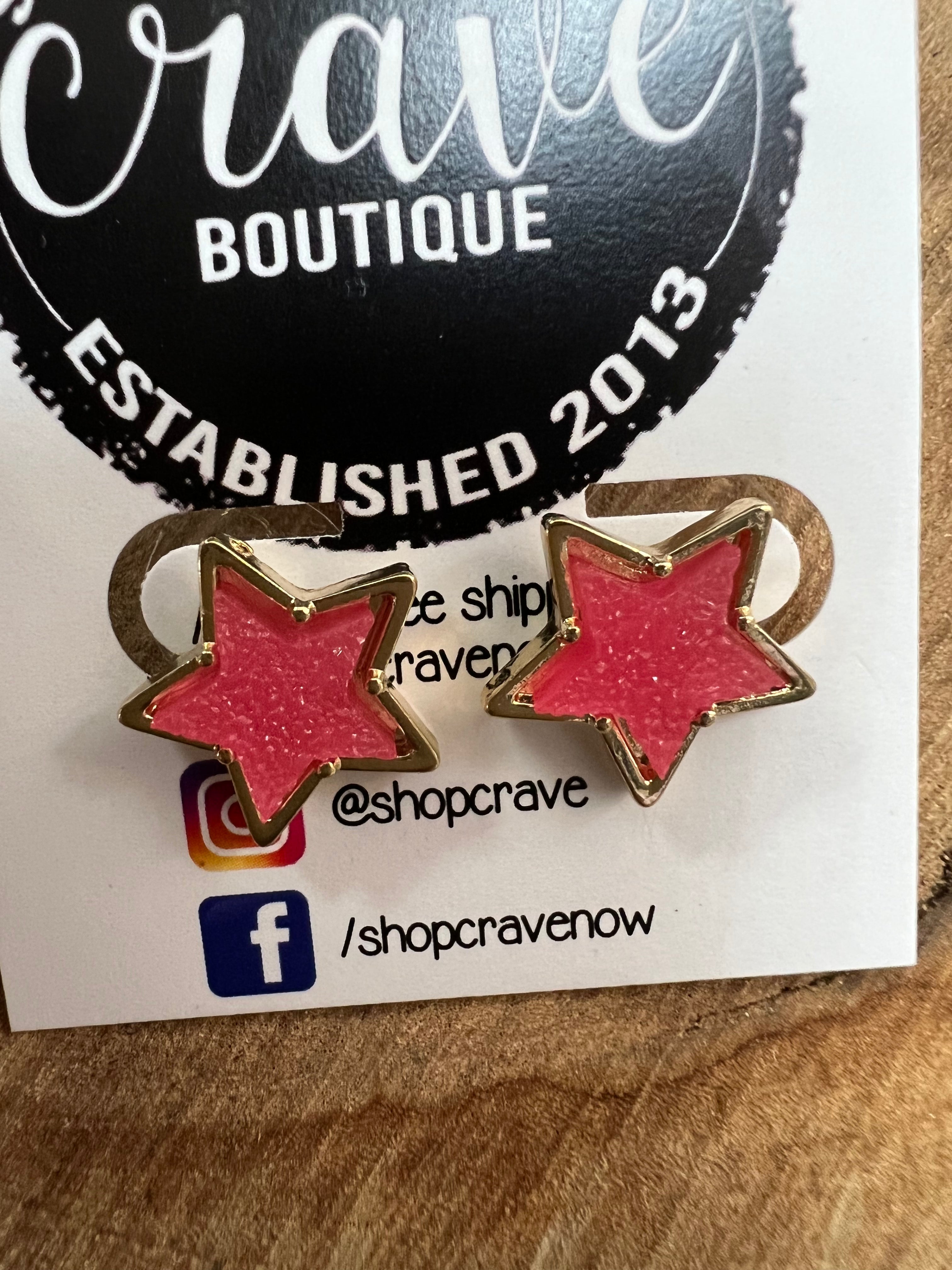 STAR DRUZY STUD EARRINGS