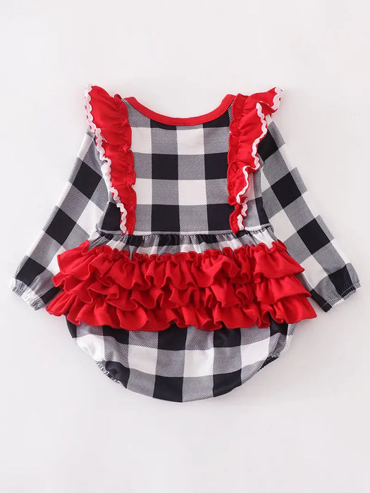 PLAID RUFFLE ROMPER