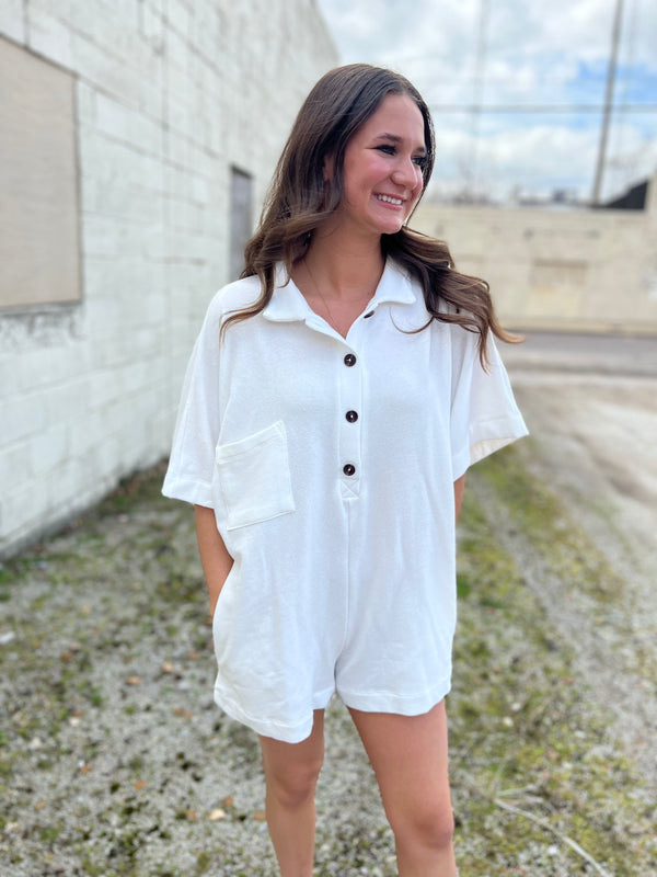 COLLARED ROMPER 3 COLORS Crave Boutique
