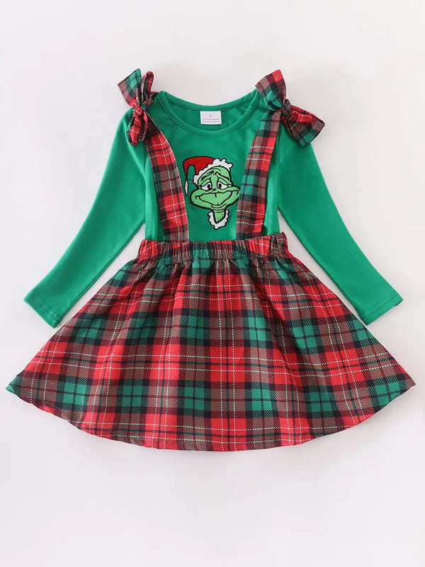 GRINCH PLAID DRESS