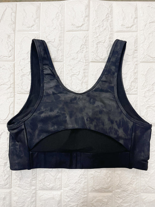 PLUS METALLIC OVERLAY SPORTS BRA