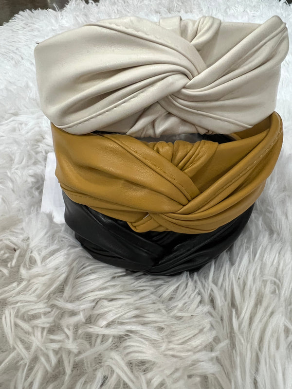 LEATHER HEADBAND- 3 COLORS