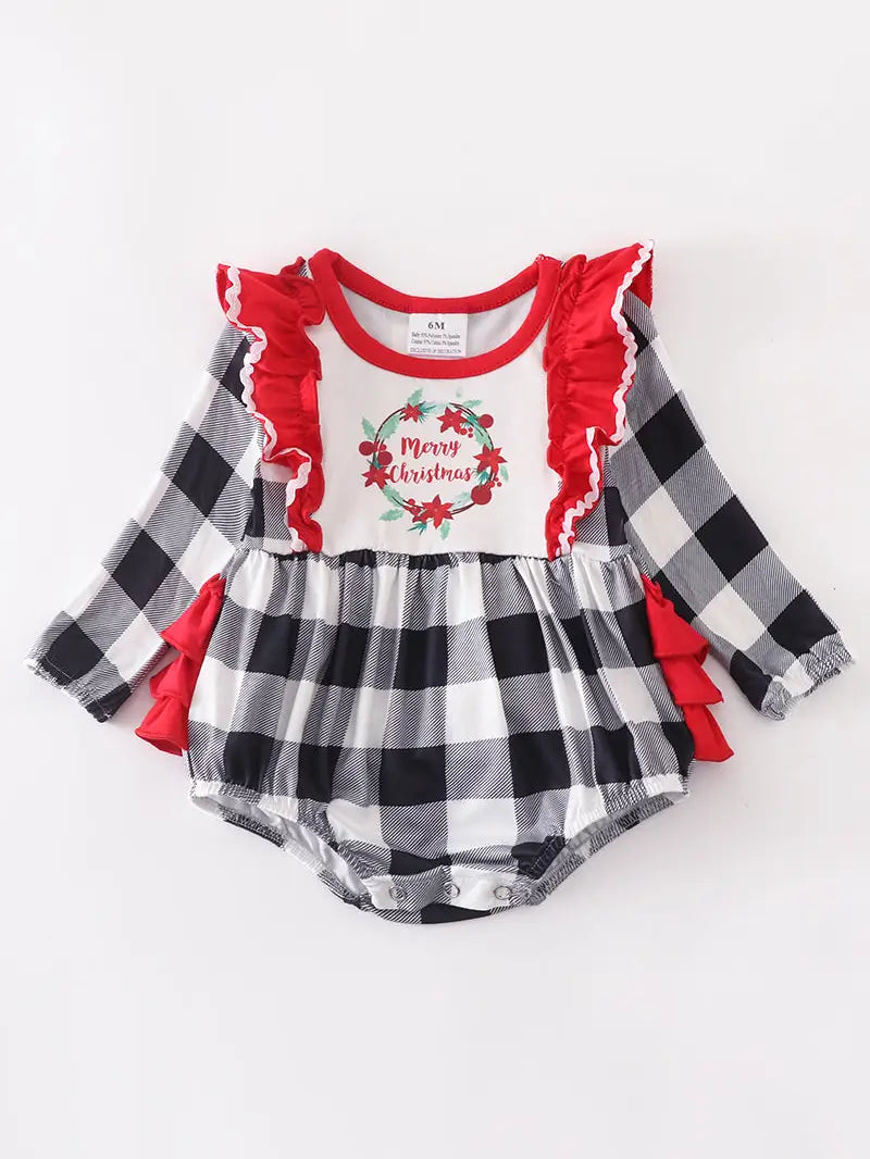 PLAID RUFFLE ROMPER