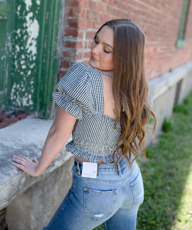 HAPPY CHANCE GINGHAM TOP