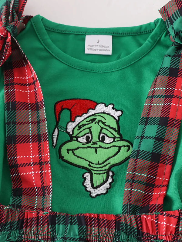 GRINCH PLAID DRESS