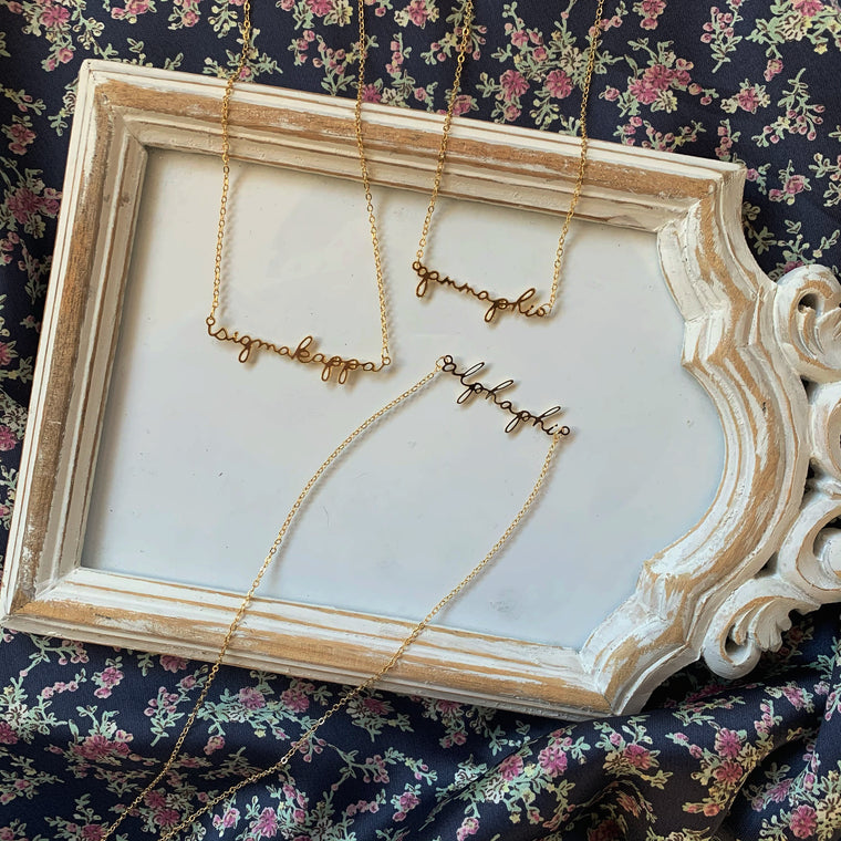 SCRIPT SORORITY NECKLACE